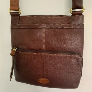 BRAND NEW Fossil Unisex Leather Messenger Bag